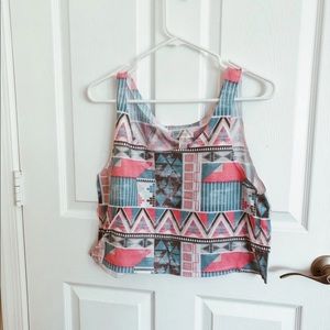 Freshtops pink and blue crop top